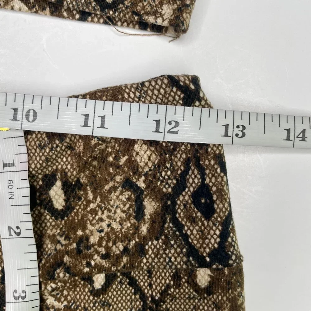 12th Tribe Snake Print 2 Piece Set Crop Top & Biker Shorts Large